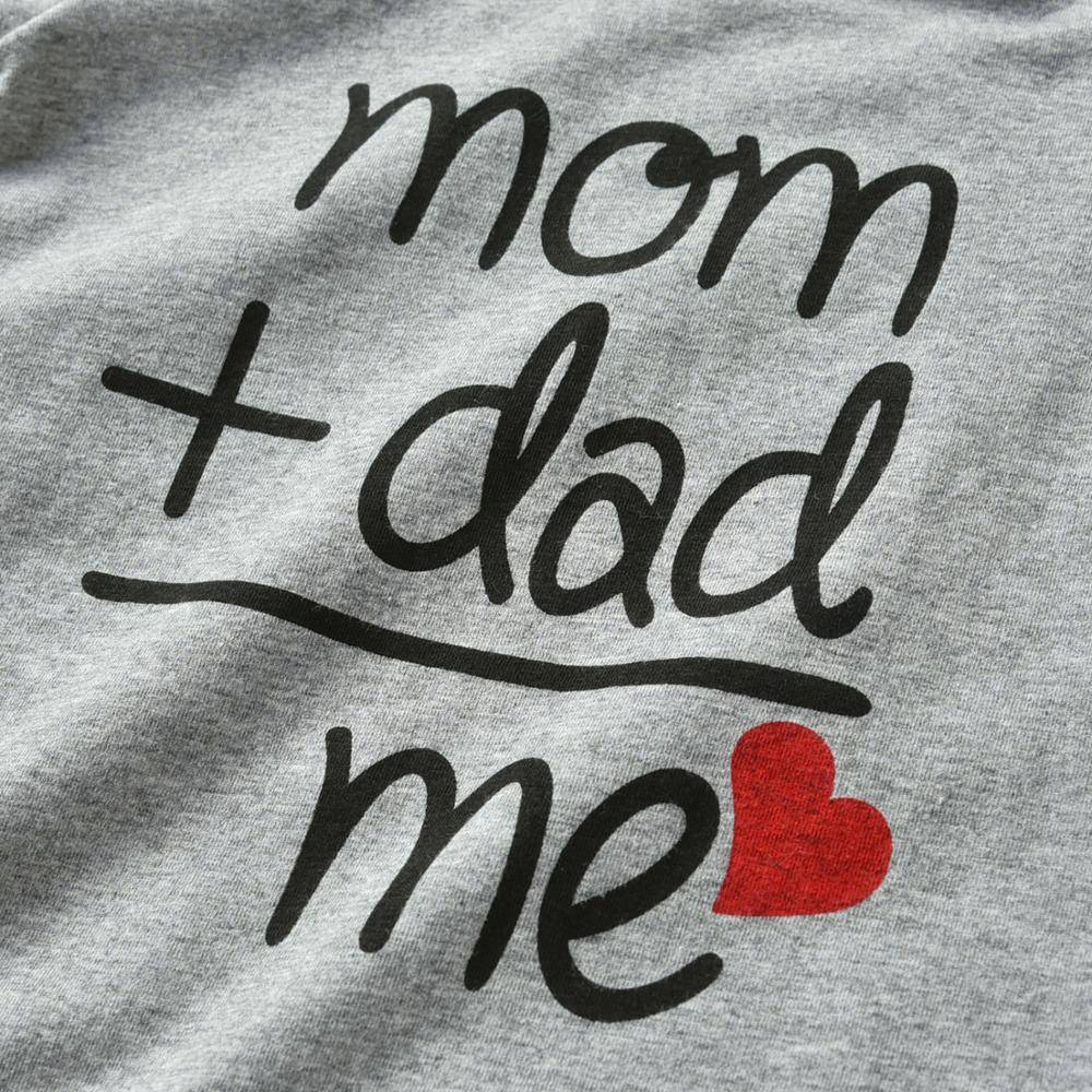 Mom+Dad=Me Baby's Gray Cotton Romper - Image 4