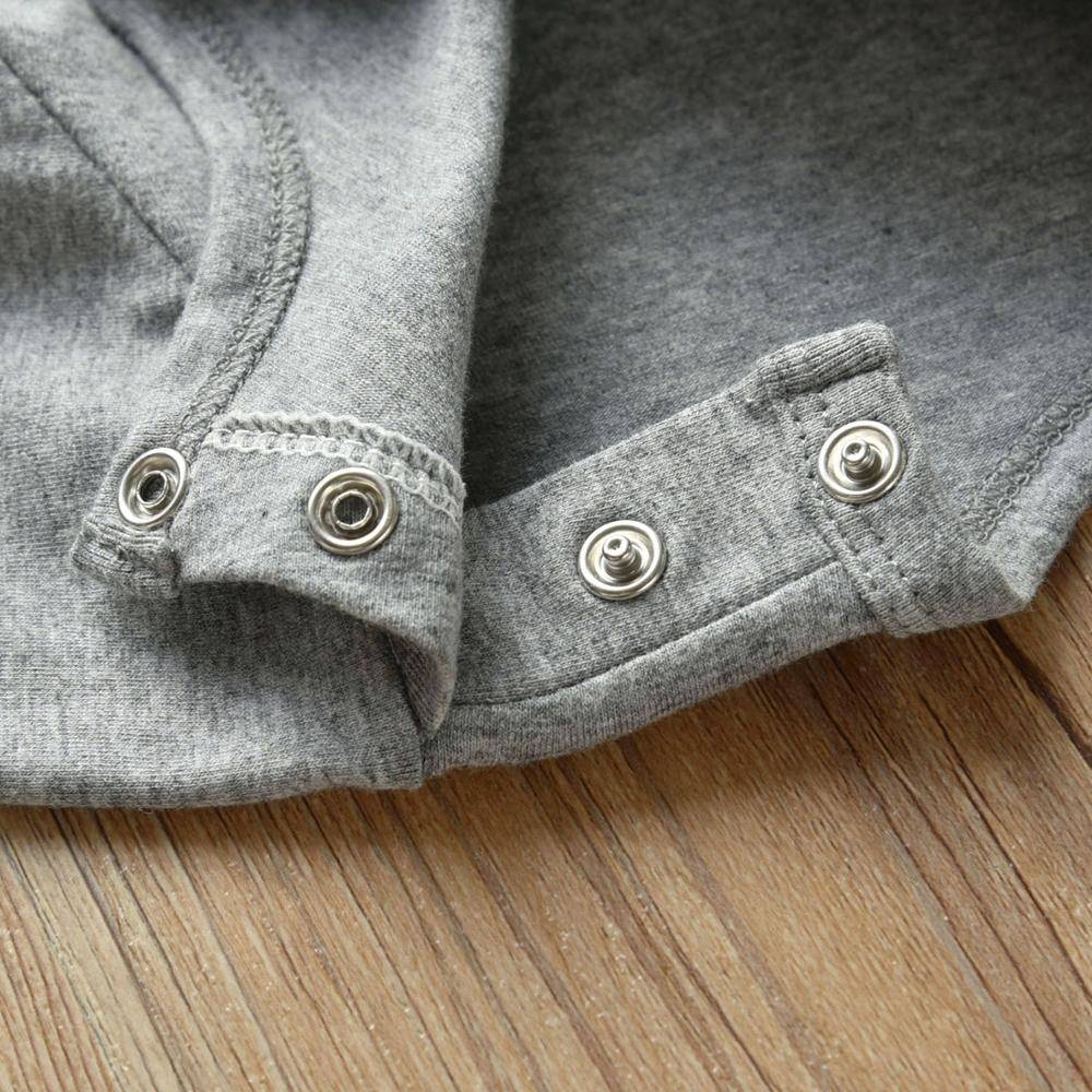 Mom+Dad=Me Baby's Gray Cotton Romper - Image 5